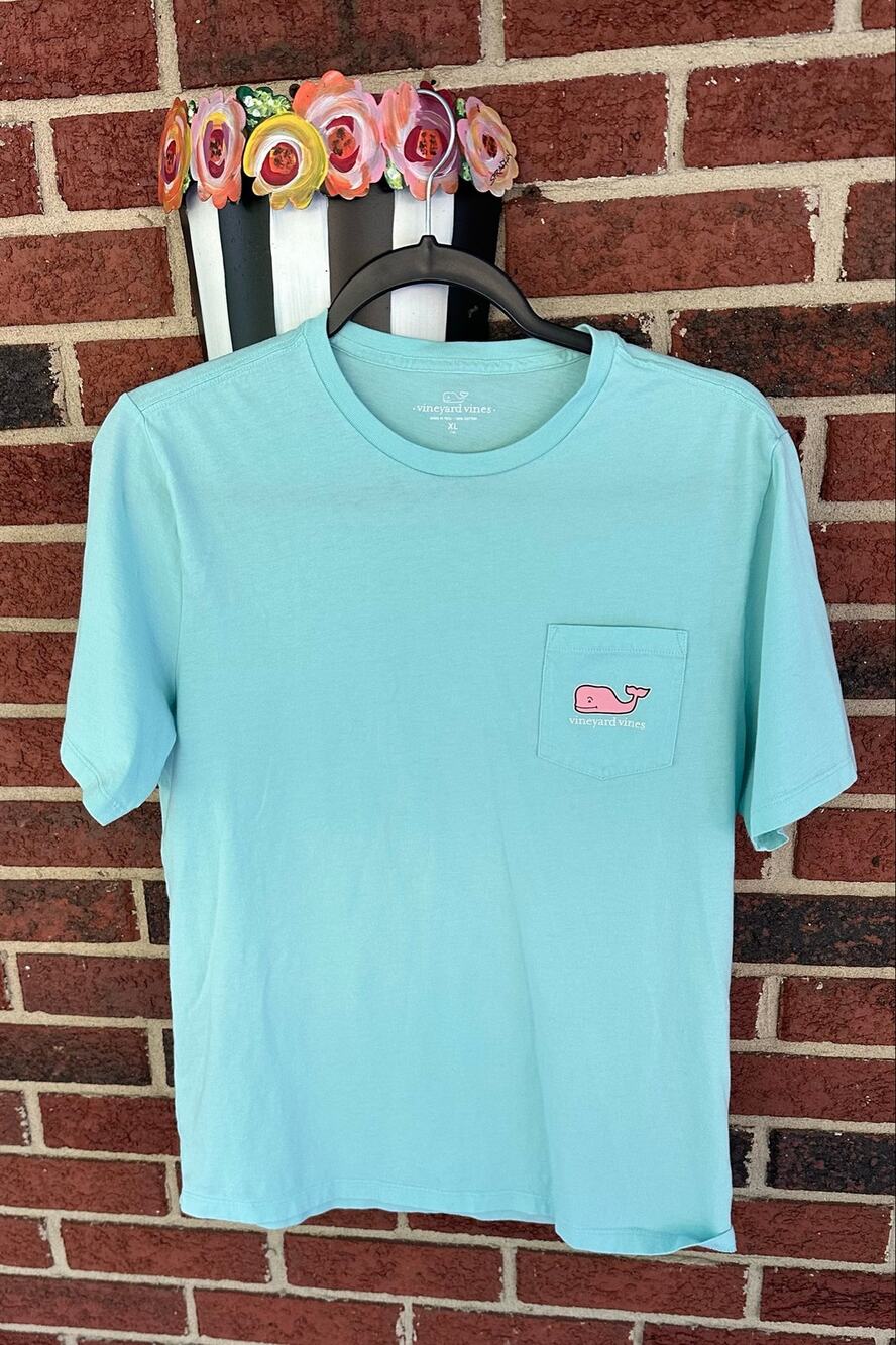 EUC Vineyard Vines Girls Youth Pocket T Shirt Sz XL/18 Beach Martha's Vineyard